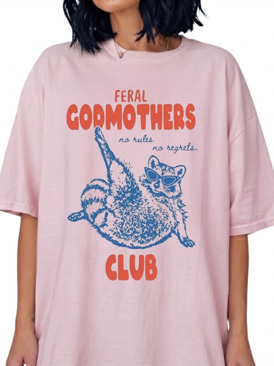 Tops - Feral Godmothers Club Raccoon Sunglasses No Rules No Regrets Vintage T-Shirt